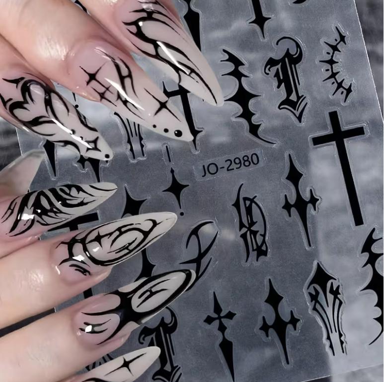 Gothic Cross Nail Stickers